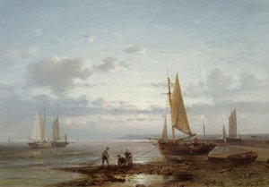 Vista de la playa con pescadores de Abraham Hulk